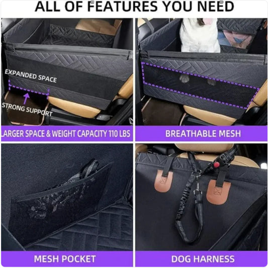 Premium Waterproof & Dirt-Resistant Dog Bed for Car Travel